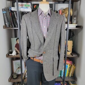 VTG Austin Reed Men's Tweed Sport Coat Two Button Gray Brown Wool Size about 42R